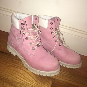 custom pink timberlands 8.5